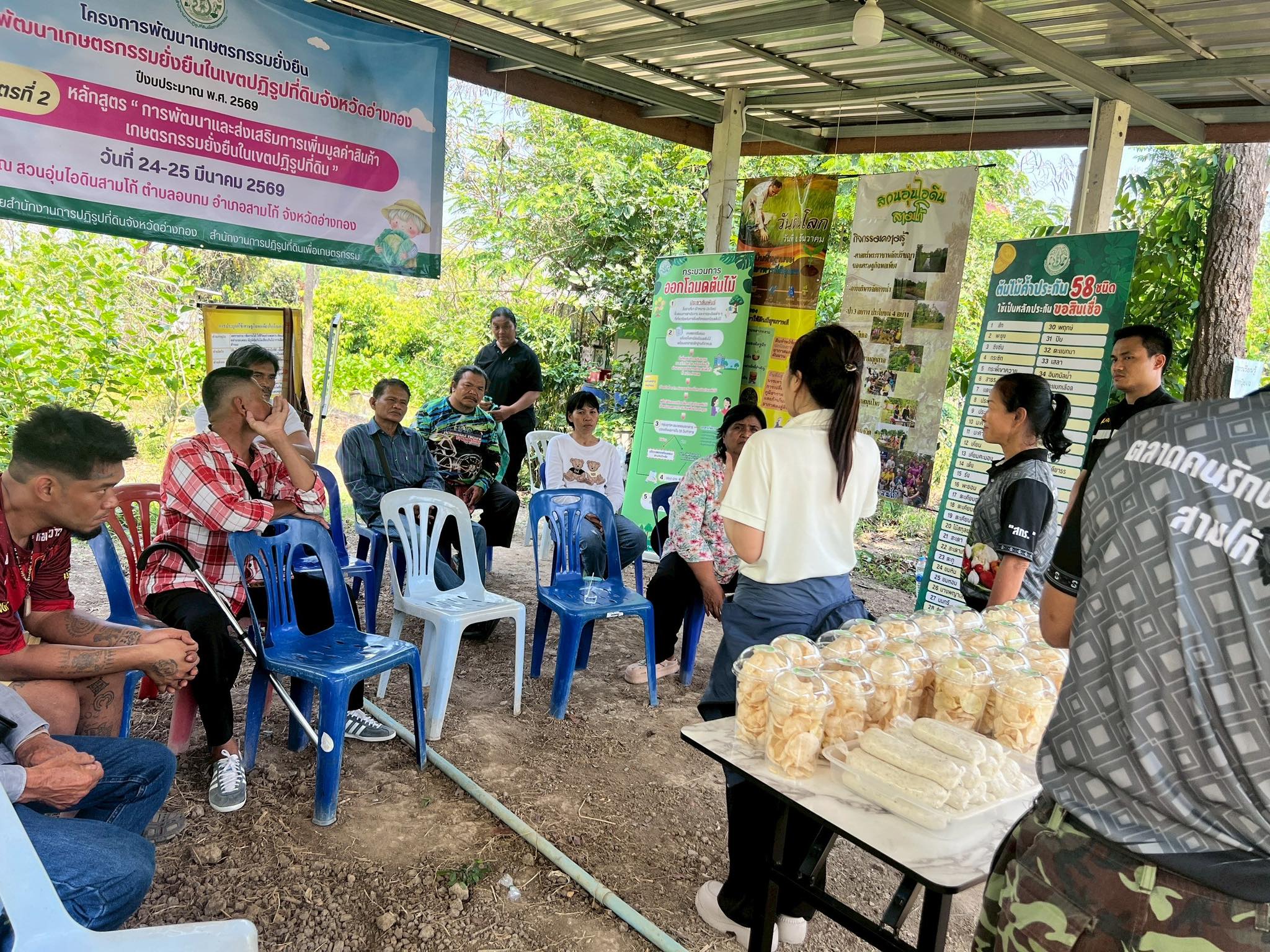 title - ส.ป.ก.อ่างทองจัดฝึกอบรมโครงการ พัฒนาเกษตรกรรมยั่งยืนหลักสูตร การพัฒนาและส่งเสริมการเพิ่มมูลค่าสินค้าเกษตรกรรมยั่งยืนในเขตปฏิรูปที่ดิน 